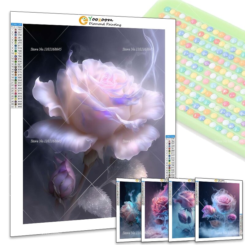 2024 New Collection Integrates Mysterious Rose Into Diamond Painting To Decorate The House With Novel Diamond Painting