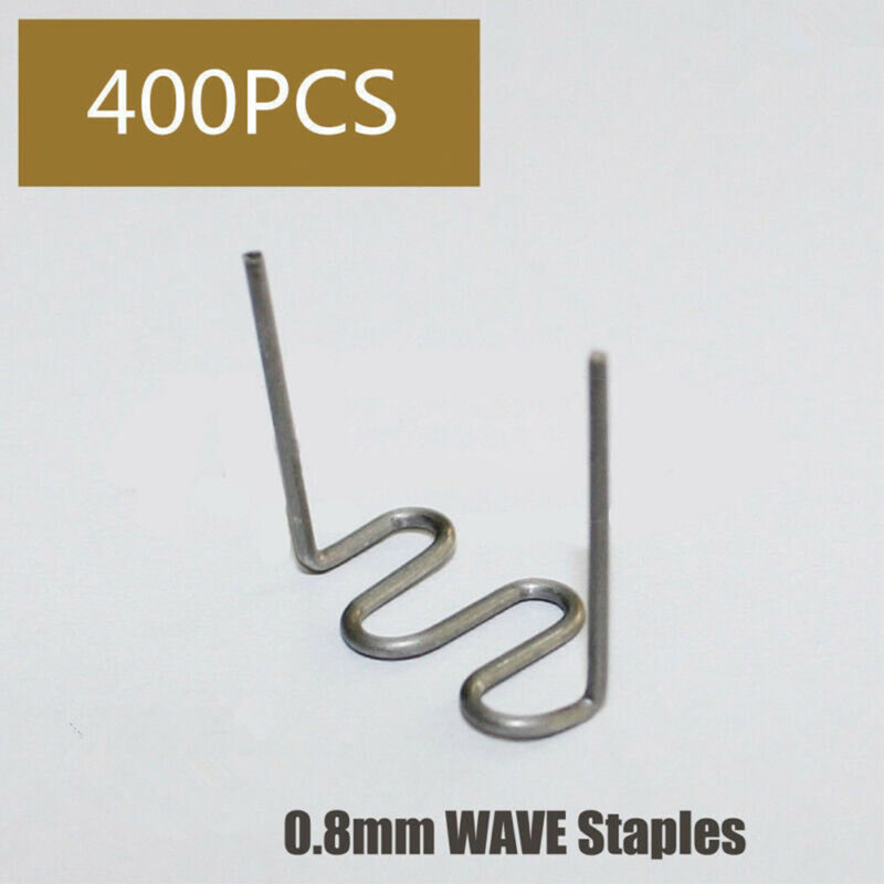 400 buah Staples panas 0.8mm untuk Bumper mobil, Stapler datar perbaikan gelombang Las penghilang kuku pada akhir potongan gelombang Staples