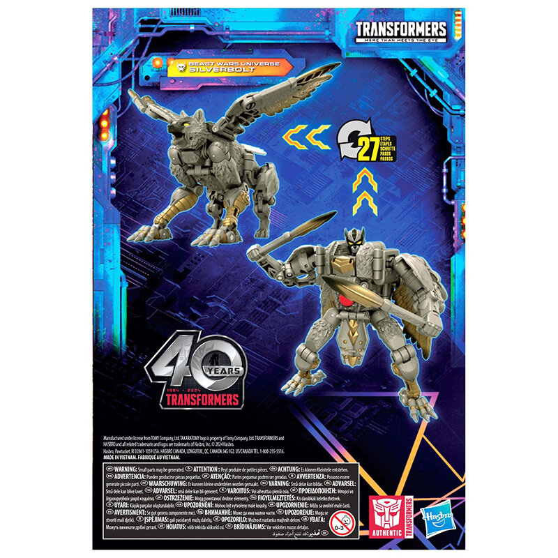 Hasbro figura de acción Original, Transformers Beast Wars, Voyager Legacy United Silverbolt, modelo de juguete, regalos de Hobby, 18cm