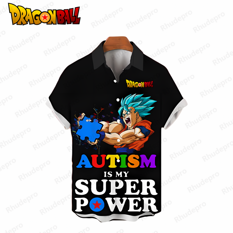 Vegeta-camisas de Dragon Ball Z para hombre, blusa de moda Harajuku, ropa de calle de gran tamaño, camisa hawaiana de manga corta, Anime Y2k, Verano