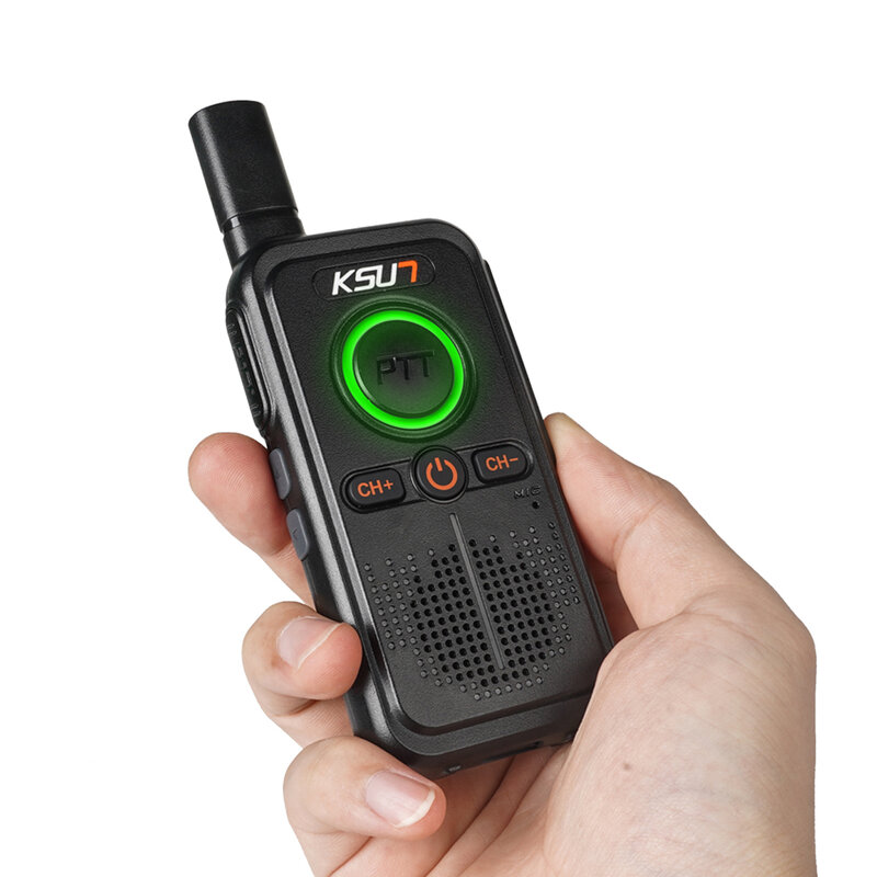 KSUT LT-Walkie Talkie Recarregável, Rádio Bidirecional, Mini Scanner, Transceptor de Estação Portátil, USB Tipo C, 2 Pcs Incluídos