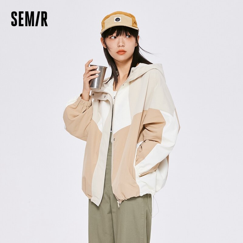 Куртка Semir Женская демисезонная с капюшоном, свободная уличная верхняя одежда для горных походов, с прострочкой
