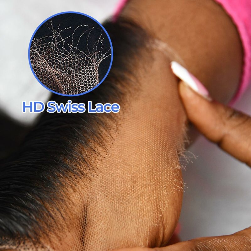 Прямые искусственные человеческие волосы с застежкой, бразильские волосы, волнистые 3/4 дюйма, с HD кружевной застежкой, 5x5, наращивание волос для женщин