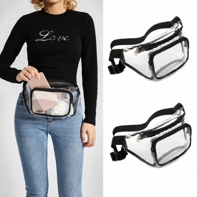 Bolso de mano impermeable Unisex, mochila de cintura transparente, bolsa de cinturón, monedero transparente, bolsa deportiva