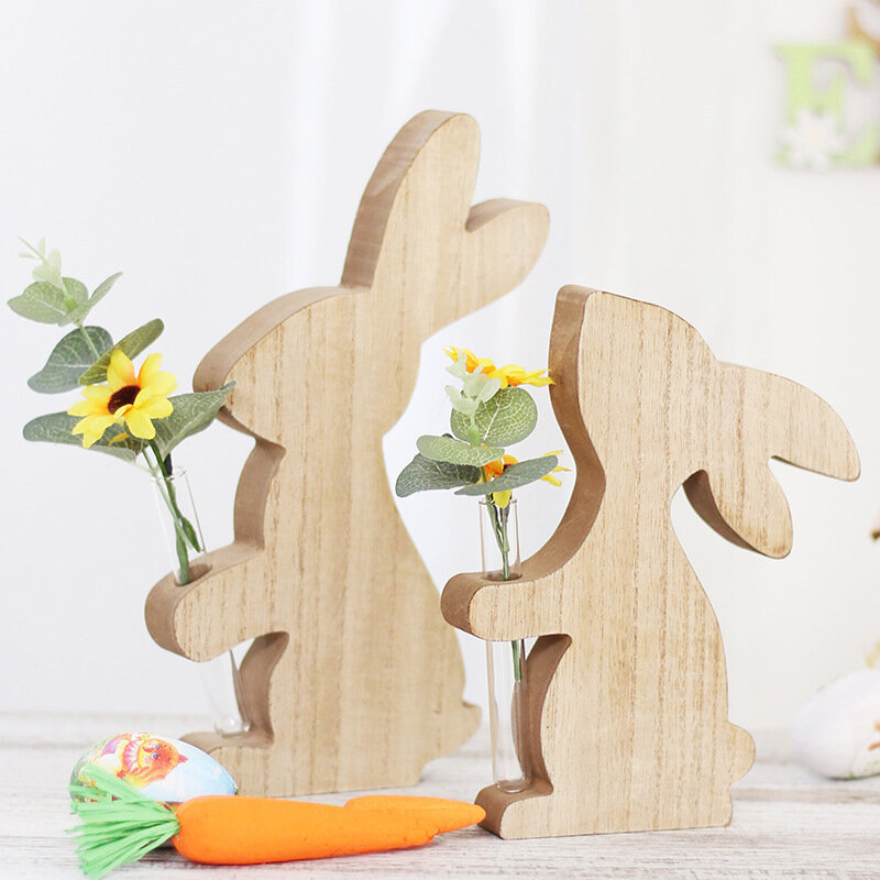 Wooden Easter Rabbit Cutout Woodland Animal Bunny Shape Scrapbooking Craft Embellishments