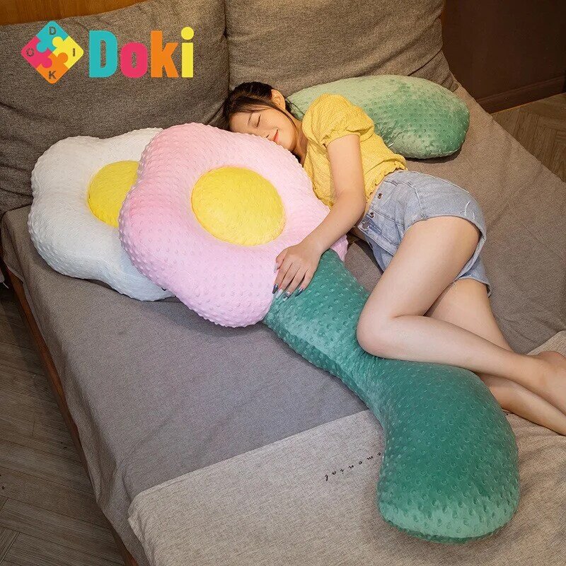 DokiToy-almohada larga creativa con diseño de flor de Sol para hombre y mujer, almohada nórdica con Clip para dormir, para las piernas, sofá, 2023