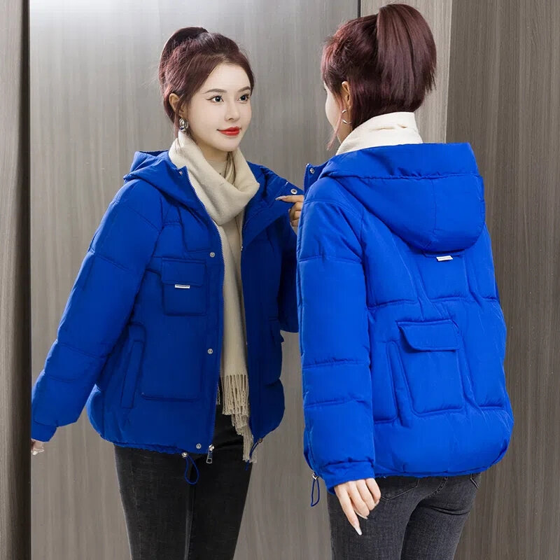 여성용 코튼 패딩 후드 재킷, 두꺼운 따뜻한 퍼퍼 코트, 캐주얼 파카, 루즈 아웃웨어, 겨울 재킷, 2023 신상