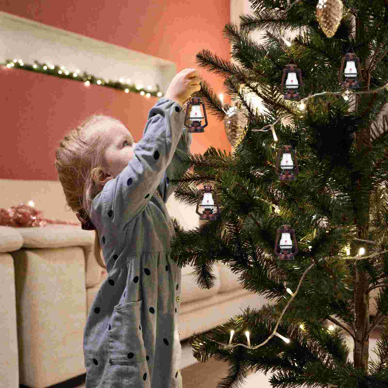 10 Stück Mini Petroleum Lampe Laterne dekorative Vintage nach Hause kleine Outdoor-Outdoor-Dekoration Weihnachts baum Anhänger