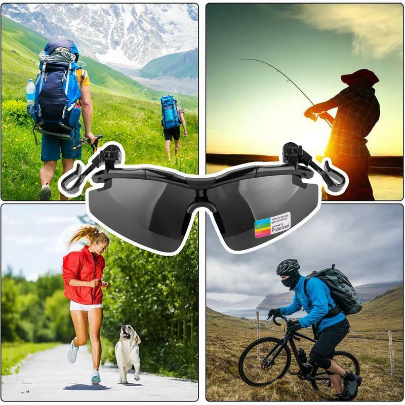 Regolabile Tac Outdoor occhiali da pesca polarizzati cappello visiere Clip sportive cappello Clip su occhiali da sole per ciclismo escursionismo Golf Eyewear