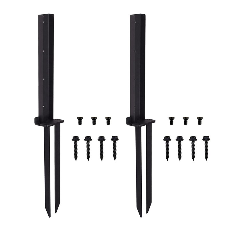 2PCS Fence Post Anchor Kit Heavy Duty Steel Fence Post Repair Stakes For Repairing