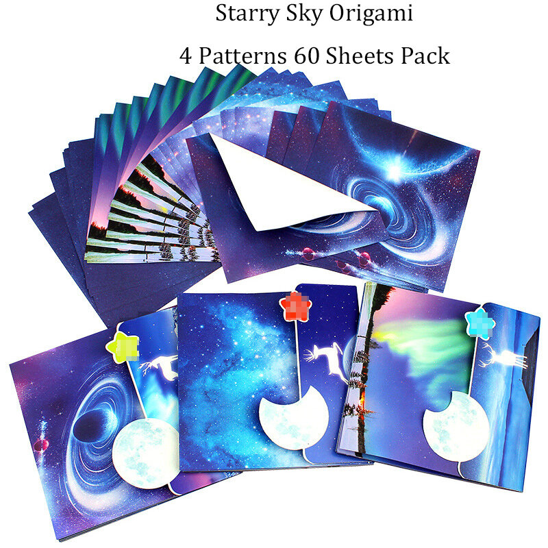Яркий цвет звездного неба, Детская бумага ручной работы с цветным галактическим принтом, тысяча бумажных кранов, бумага XKZZ017