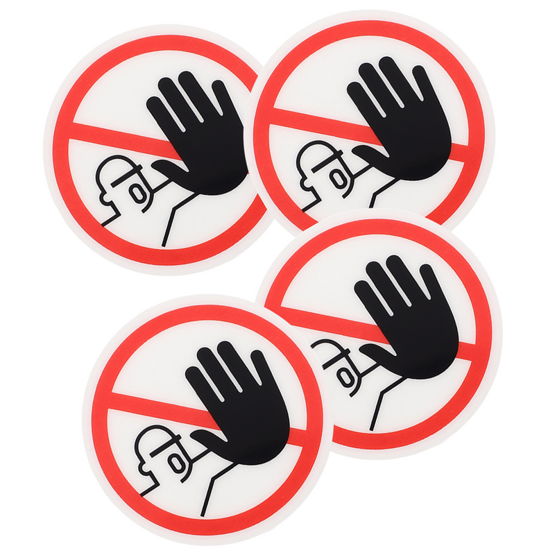 4pcs Do Not Touch Warning Signs Self Adhesive Warning Decals Removable Label Nail Sticker