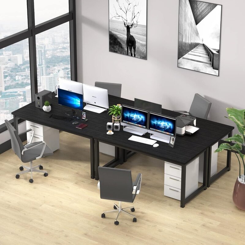 NSdirect-Mesa moderna de estilo simples, mesa de escritório, mesa para PC, estação de trabalho ampla para estudar escrita, jogos e casa,