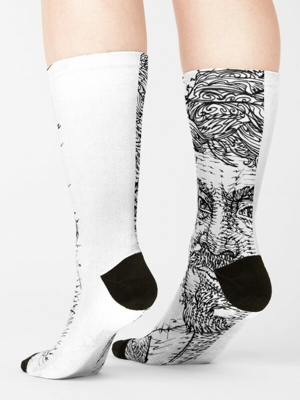 CARAVAGGIO-calcetines de retrato de tinta para hombre y mujer, calcetín de calefacción, lindo, estético