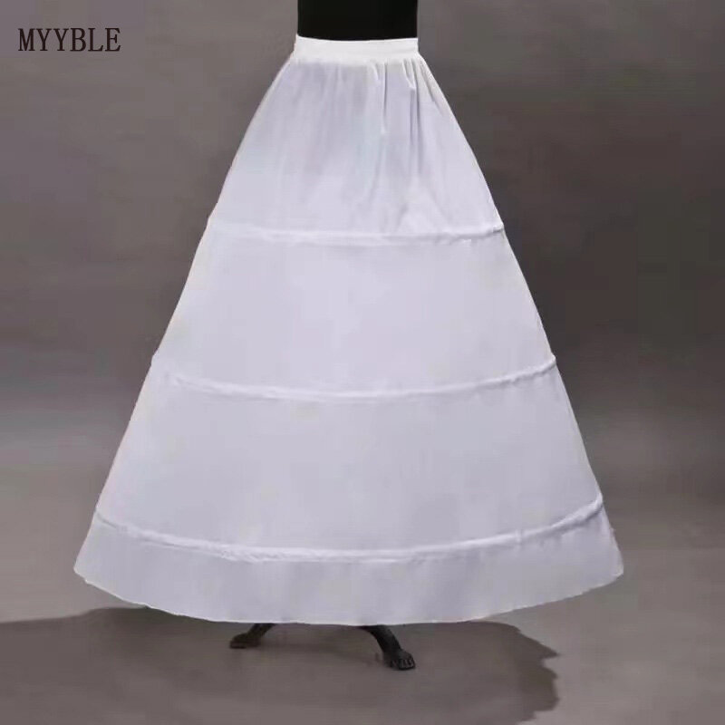 MYYBLE-Anágua De Casamento Branco Para Mulheres, 3 Camadas, Anel De Aço, Cintura Elástica, Acessórios Underskirt, Barato