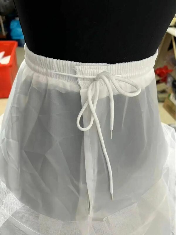 MYYBLE-enaguas blancas baratas para mujer, anillo de acero de 3 capas, pretina elástica, accesorios de boda, bajo la falda