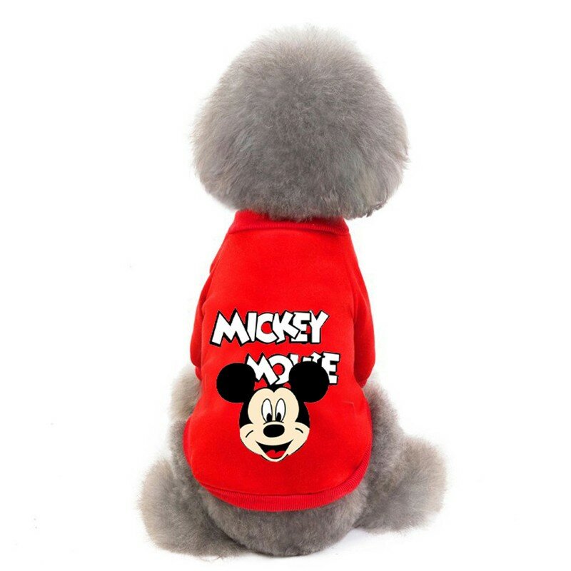 Disney Winter Pet Dog Clothes Cute Mickey Warm Dogs Hoodies French Bulldog For Puppy Ropa Perro Medium Dogs Clothing Yorkshire