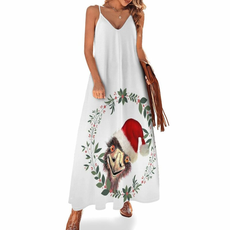 Vestido de noche sin mangas de Navidad para mujer, vestidos de lujo de Santa Emu a Aussie, 2024