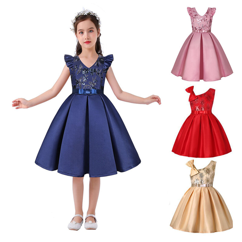 Детское платье с блестками, на возраст 2 -10 лет