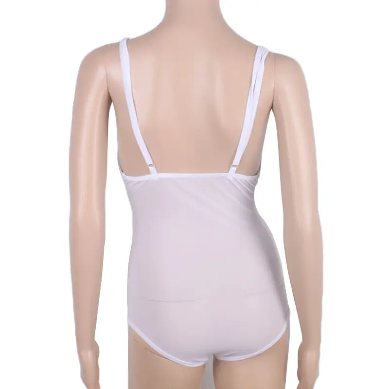 Donne Dancewear vestiti senza maniche elastico maglia Top supporto petto body fondo pancia copertura body
