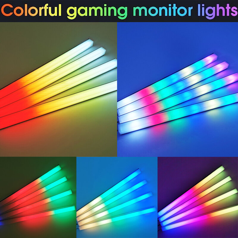 Tira de luces LED magnética para ordenador, barra de luz de aleación de aluminio RGB de 30cm, 5V/3 pines, placa base ARGB, para juegos de PC