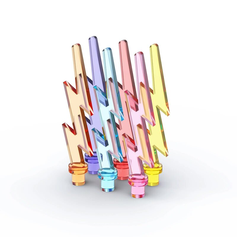 Blocos de Construção Rainbow Pig para Crianças, Peças MOC, Onda, Raio Angular, Tijolos Compatíveis, DIY Particle, Puzzle Toy Gift, 27256