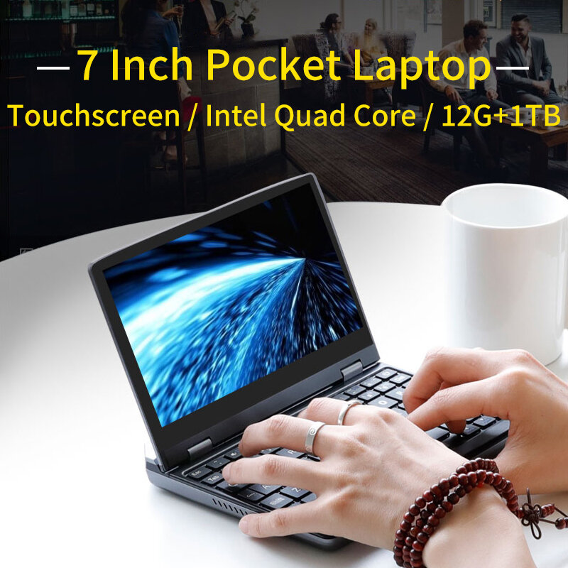 7インチポータブルラップトップ,j4105,唇とタッチスクリーン,Windows 10,12gラップトップ,ミニマイクロコンピューター,Bluetooth