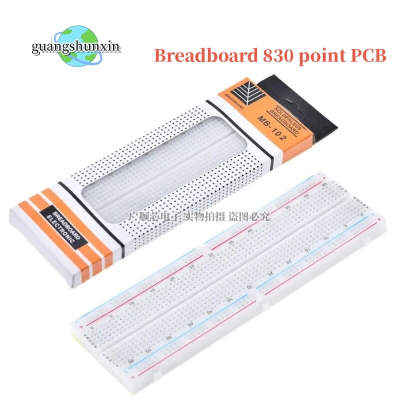 1ชิ้น Breadboard 830 Point บอร์ด PCB MB102 MB-102ทดสอบพัฒนาของตกแต่งงานปาร์ตี้ NodeMcu raspberri Pi 2 LCD ความถี่สูง