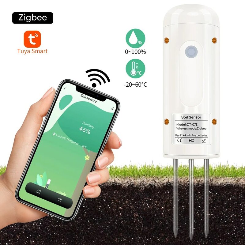 Tuya Zigbee 스마트 토양 테스터, 온도 및 습도 계량기 온도계 습도계, 정원 자동화 관개 감지기