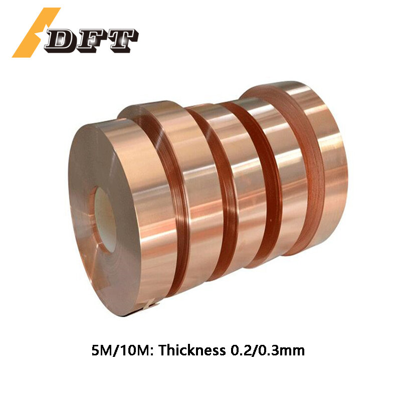 Length 5/10M Thickness 0.2/0.3/0.4mm Width 7/10/15/20/25mm T2 Pure Copper Strip for Contractors & DIY Projects
