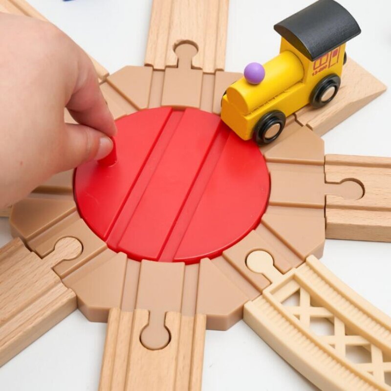 Новая деревянная железная дорога все виды Вилочная направляющая бифуркация буковая древесина трек аксессуары Подходит для деревянных треков игрушка Thomos