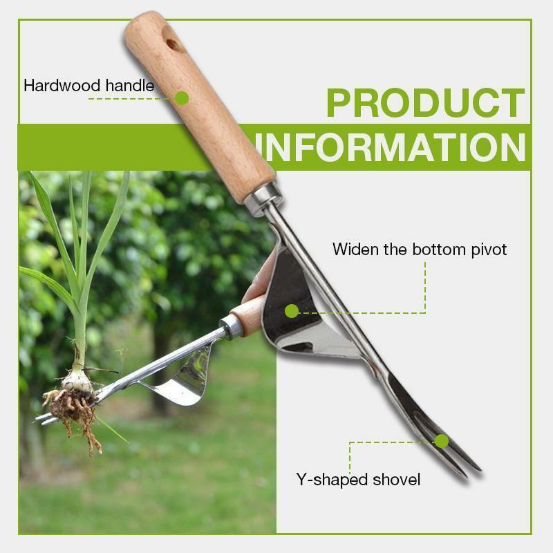 Wood Handle Stainless Steel Garden Weeder Hand Weeding Removal Cutter Puller Tools Multifunction Weeder Transplant Dropshipping