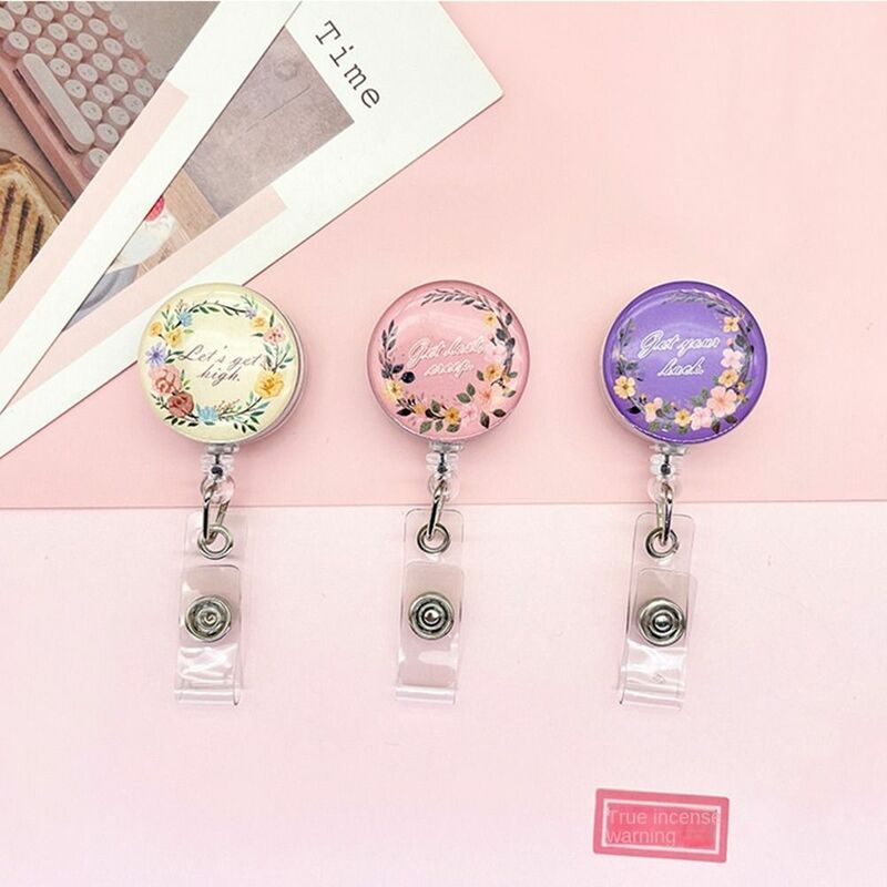 Fall-proof Badge Clip Portable Wreath Stretchable Nurse Badge Holder High Resilience Chest Card Retractable Badge Reel Name Tag