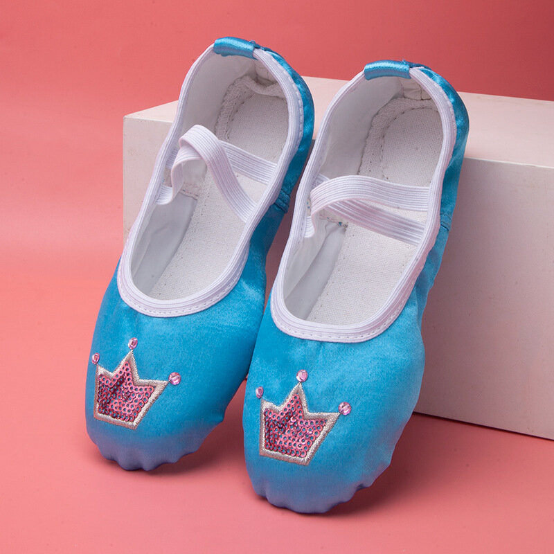 Zapatos de baile de suela suave para niños y mujeres, calzado de práctica con garra de gato, Princesa, baile de bebé, zapatos de bailarina de Ballet rosa