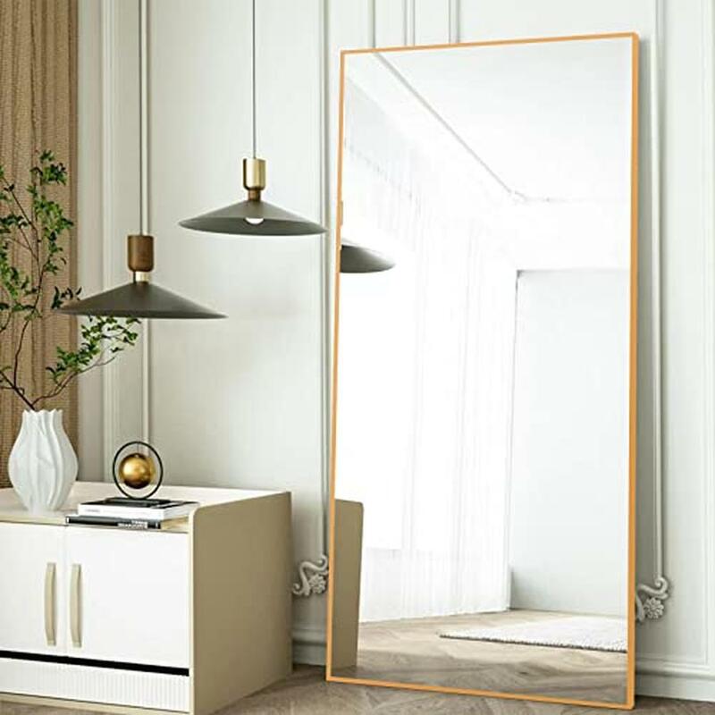 Grande retângulo alumínio frame full length espelho, vestir parede sala de estar decoração, vidro ultra fino, mostrar sua beleza, 32 "x 71"