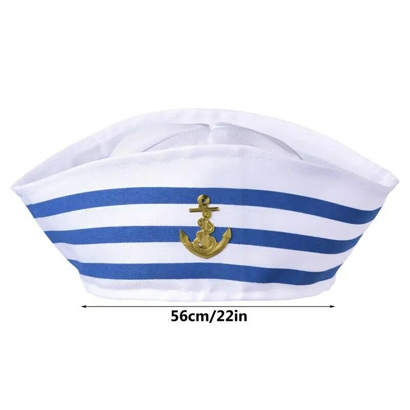 Регулируемая морская морячная шляпа, костюм в белую и синюю полоску, капитан моряка, шляпа, праздничный костюм для косплея, реквизит для фотографий