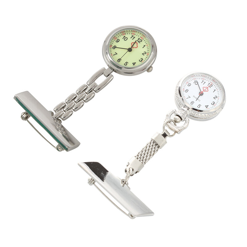 2 sztuki broszka dla pielęgniarki kieszonkowy zegarek kwarcowy nowy 7.2Cm i 8.5Cm