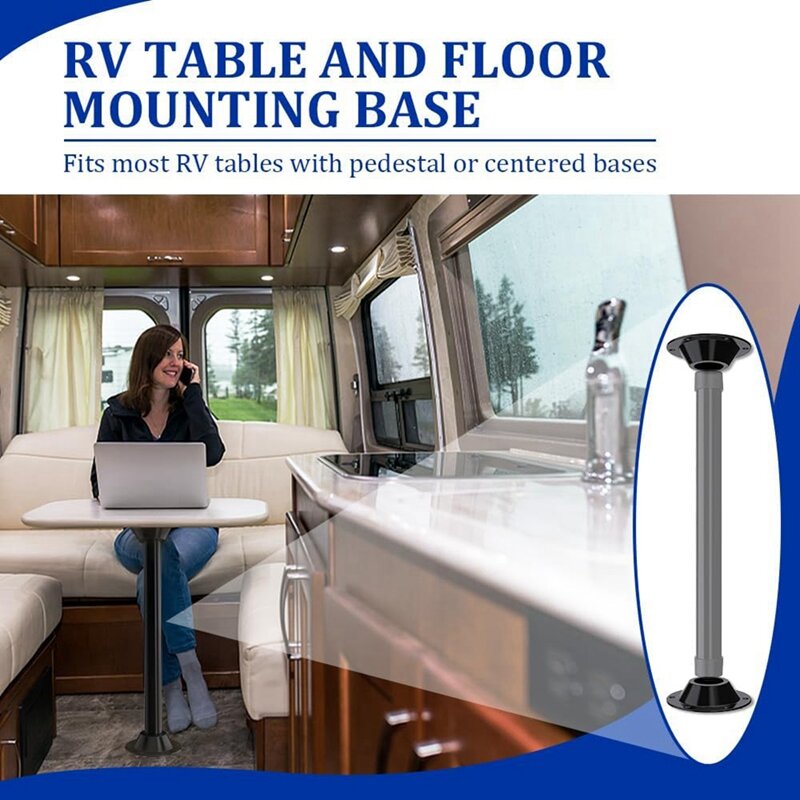 2 Pack RV Table Base, RV Pedestal Table Base Flange, Table Leg Base Mount Flush, Table Floor Mounting Base Plate Easy Install