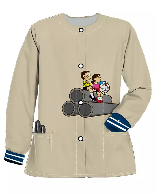Perawat mantel wanita saku kardigan mewah desainer pakaian wanita jaket Bomber lengan panjang Y2k 2023 Korea musim gugur