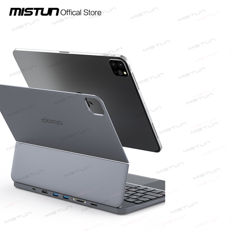 DOQO Aluminium Legierung Docking Station Magie Tastatur 7 in 1 Starke Magnetische Suspension Halterung Design Für 2018/2020/2021 iPadPro11