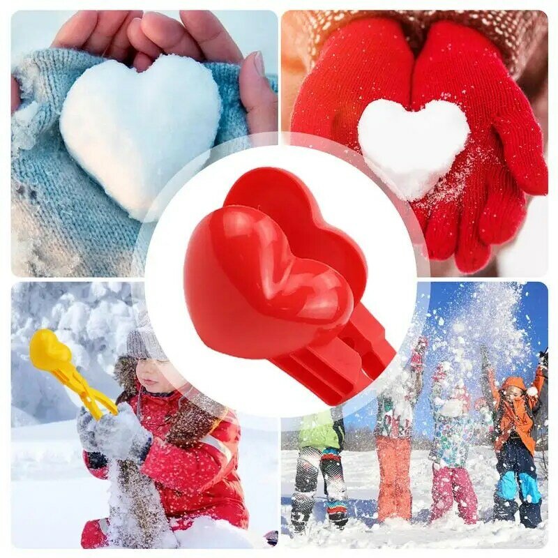 Snow Ball Maker Sand Mold bambini Outdoor Winter Snow Mold Cartoon Lovely Love Shaped Snowball Maker Clip Ball Mold Toys