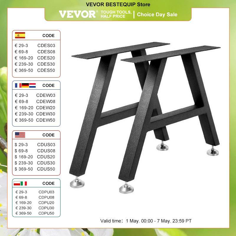VEVOR-산업용 금속 테이블 다리, 테이블, 책상 다리, A 모양 프레임, 가구 다리, 다이닝 커피 테이블 스탠드 피트, 가정용, DIY, 2 개