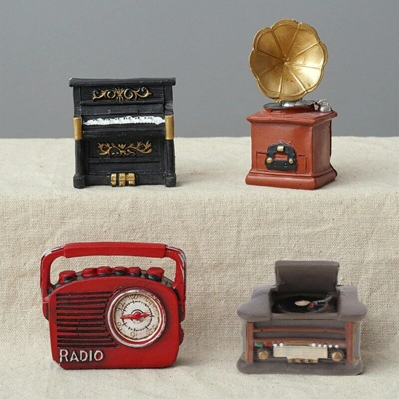Newborn Photography Prop Craft Resin Radio Model Retro Nostalgic Ornaments Bar Home Decor Accessories Antique Imitation