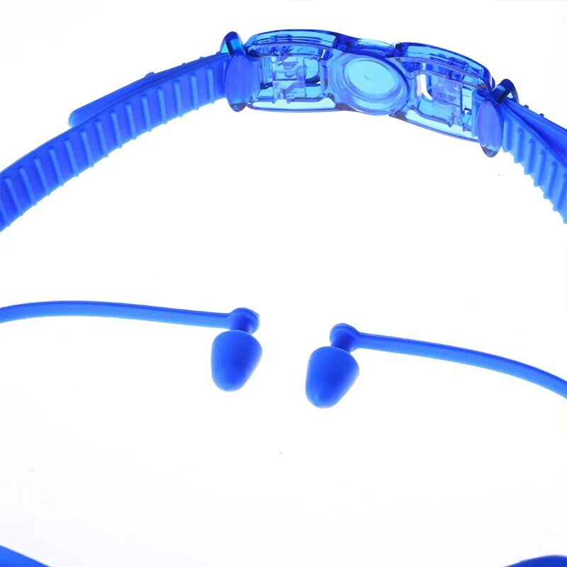 Yuelang óculos de natação profissional natação com tampões de ouvido óculos à prova danti água anti-nevoeiro anti-uv silicone óculos galvaniza