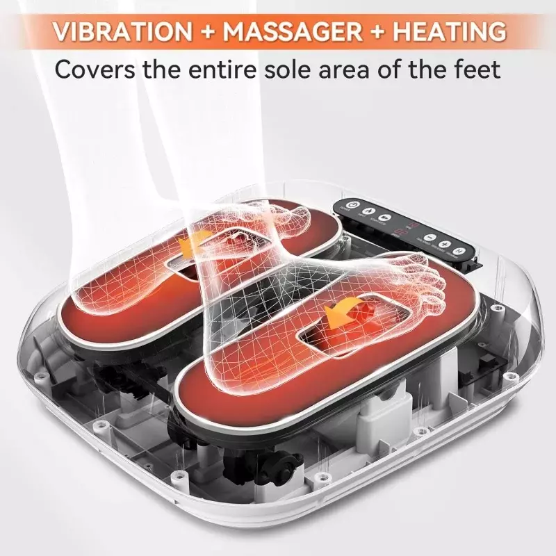 Foot Massager Machine with Heat, Shiatsu Vibration Feet Massager with Remote, Deep Kneading Therapy, Improve Circulations and Bo