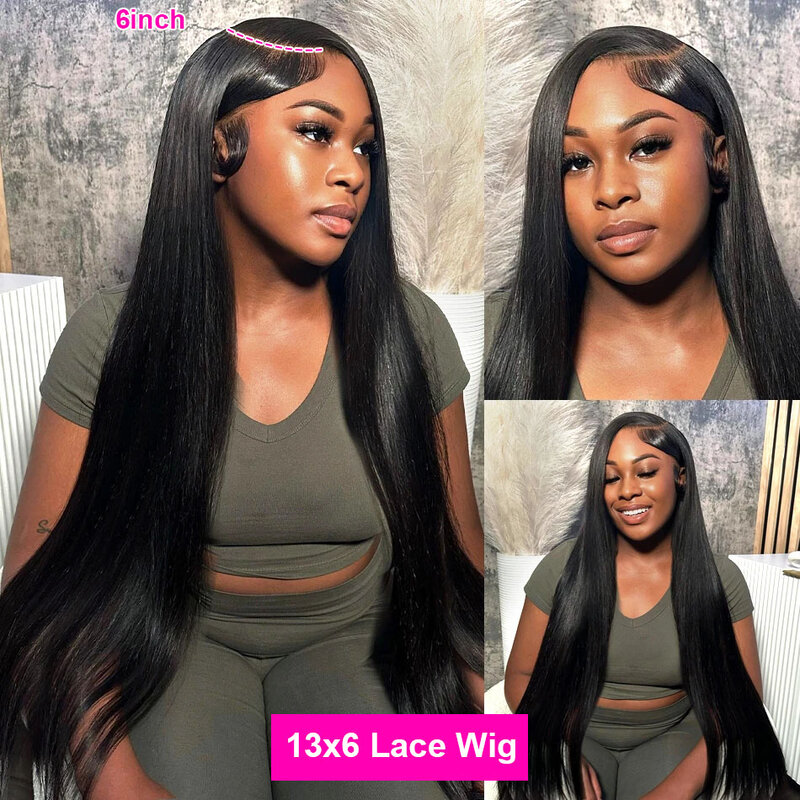 40Inch Bone Straight Lace Front Wigs Human Hair Brazilian HD Lace Wig 13x6 Human Hair For Women 13x4 Lace Frontal Human Hair Wig