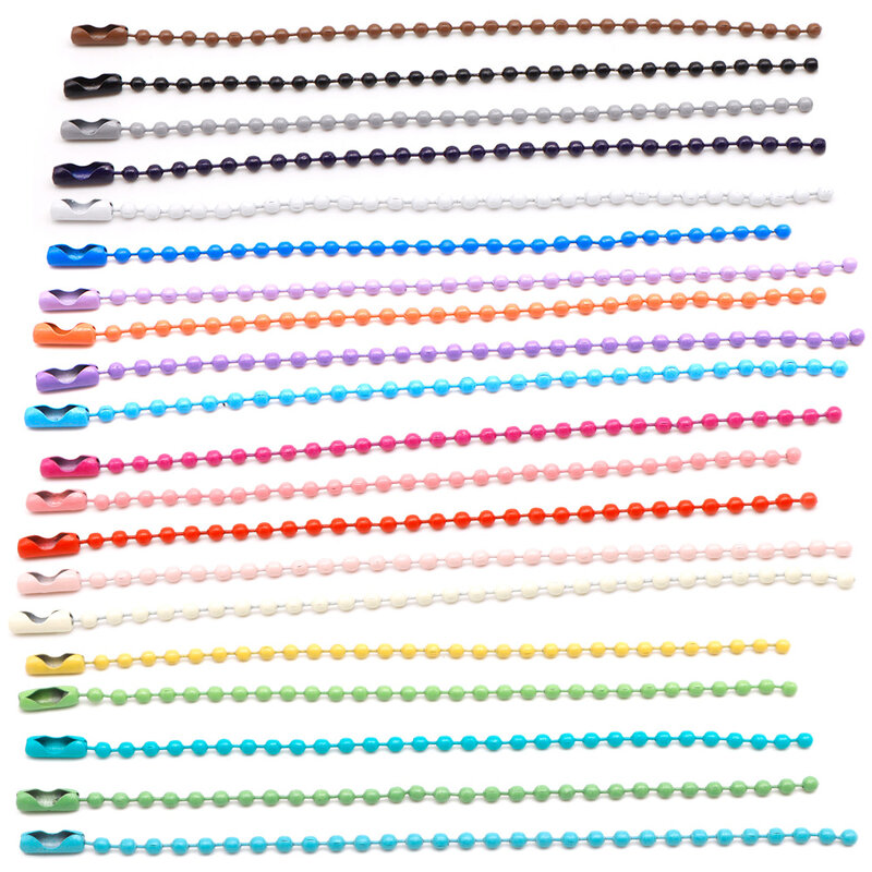 Ball Bead Chain para Fazer Jóias, Colar ID Tags, Pulseira DIY Keychain, Conector de Chaveiro, 12cm, Atacado, 100Pcs