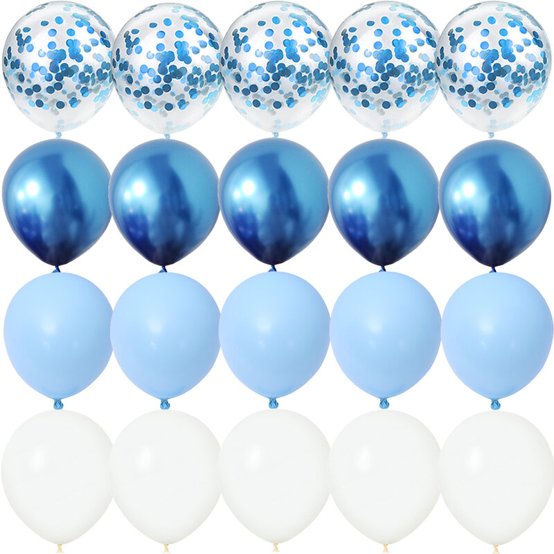 20 szt. Agatowo-niebieskie ciemnomatowe balony z odkrytymi płciami weselne walentynki Baby Shower urodzinowe dekoracje na przyjęcia