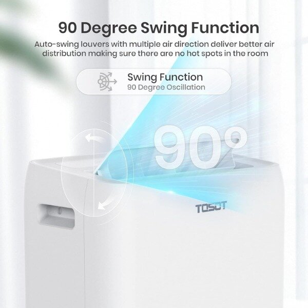 TOSOT Portable Air Conditioner 12,000 BTU Aolis Series-AC Unit with Swing Function, Remote Control, 3-in-1, Fan,and Dehumidifier