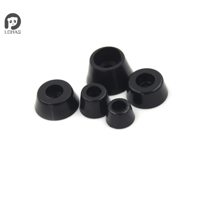 Round Black Rubber Round Bumpers para Gabinete, Instrumento Case Pés, Almofadas Circulares, 10Pcs